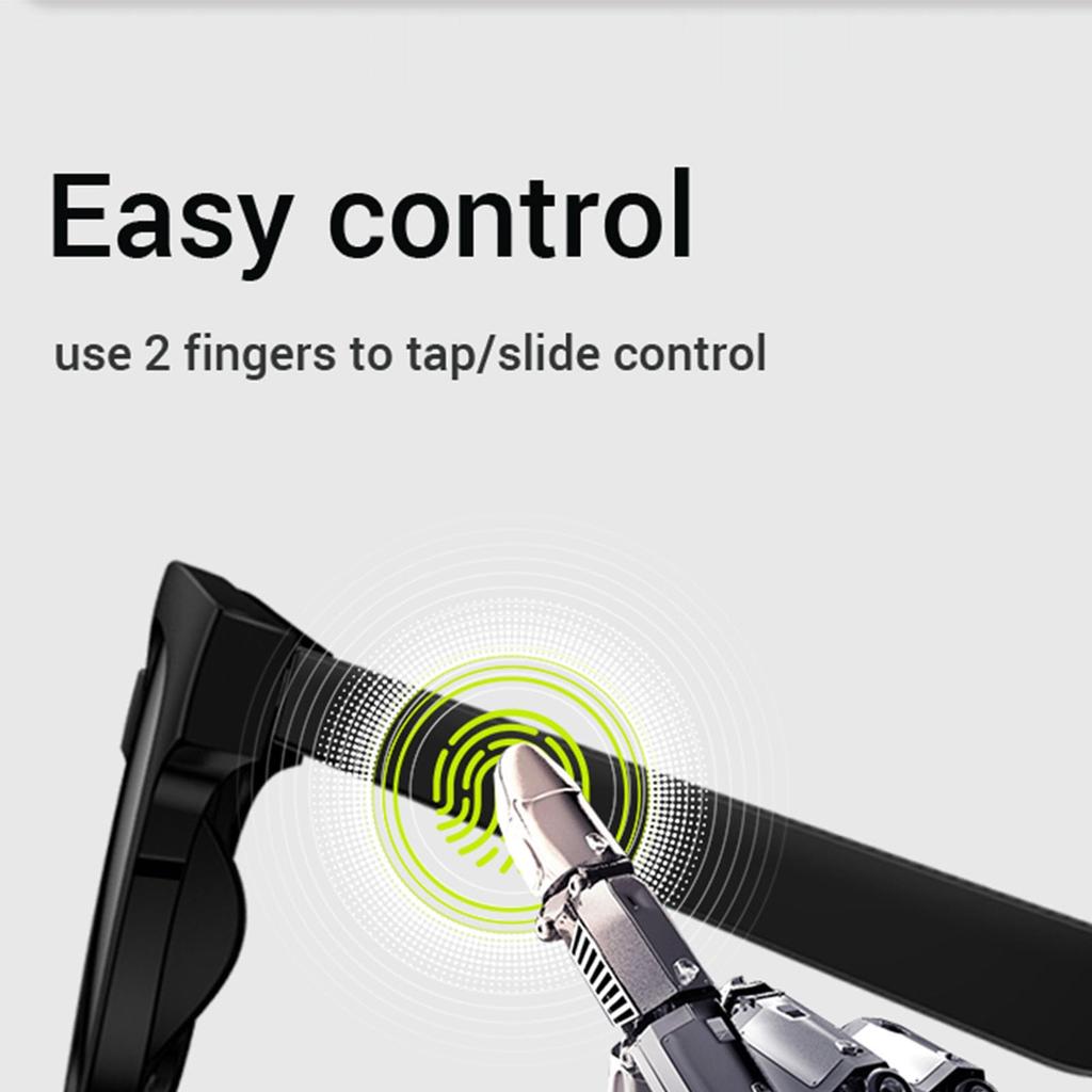 Smart Glasses with Blue Light Polarized Microphone and Touch and Voice Assistant 6 Hours of Unisex Smart Sunglasses for Outdoor Use Polarized Night