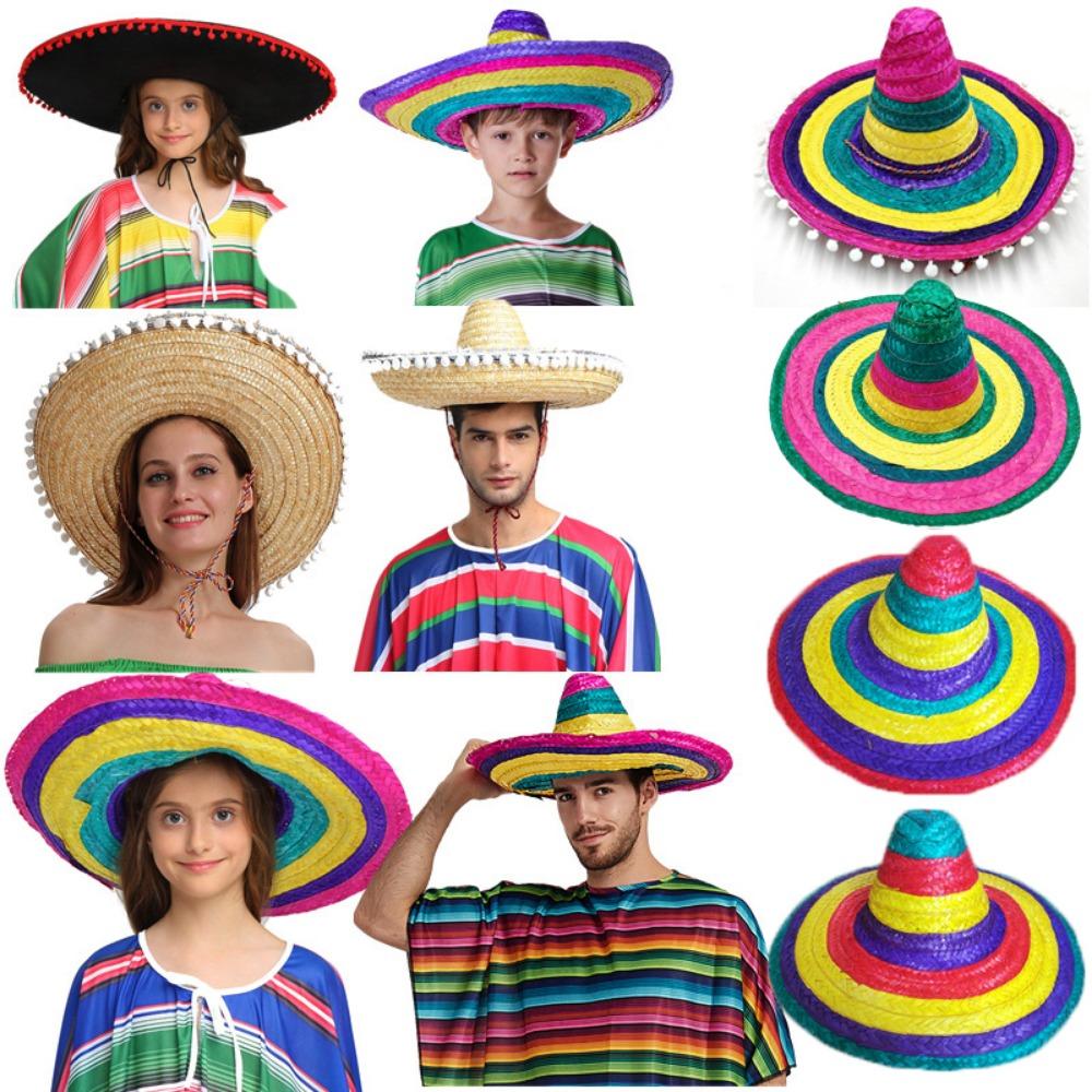 Unisex Mexican Beach Hat 58~60cm Drawstring Unisex Cap New Carnival Sharp Hat Men Women Outdoor