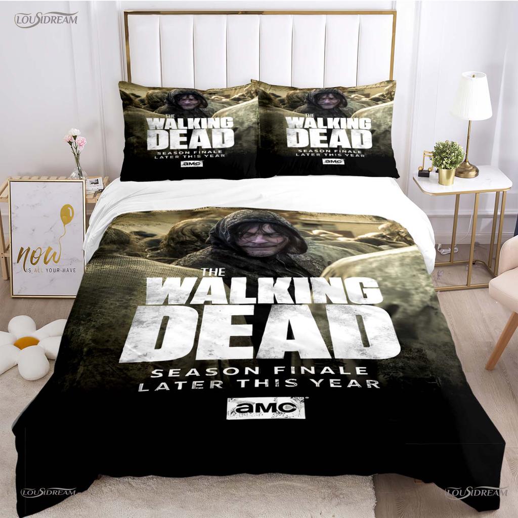 Walking Dead Filmmönster Alla Säsonger Påslakan Sängkläder Lyxigt Mjukt Täckeöverdrag och Kuddfodral Enkel/Dubbel/Queen/King