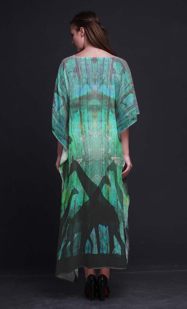 Phagun Giraffe Jungle Womens Long Beach Kaftan Beachwear Bikini Coverup Maxi