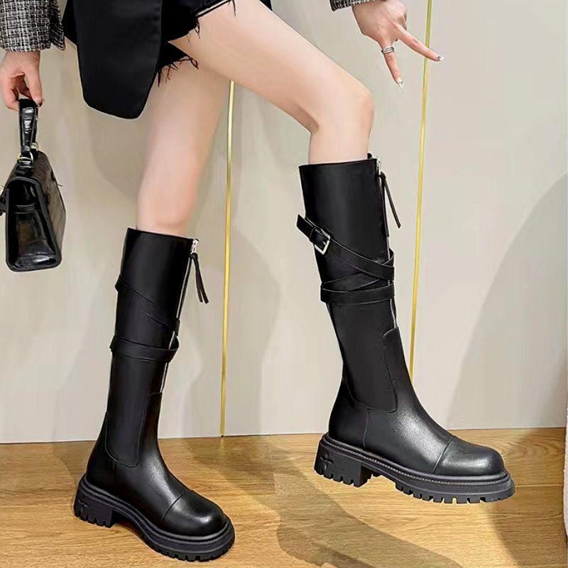 Premium Sinn vielseitige Xiaoxiangfeng Martin Stiefel Französisch bequem runde Spitze zwei Tragevarianten hohe Stiefel Kinder 2025 neue Modelle