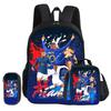 M-Mbappe Juego de 3 Piezas Mochila Escolar Estrella de Fútbol niño Rucksack Bolsas para Lápices Mochila Escolar con Bolsa para el Almuerzo Mochila Deportiva Regalo para Niños