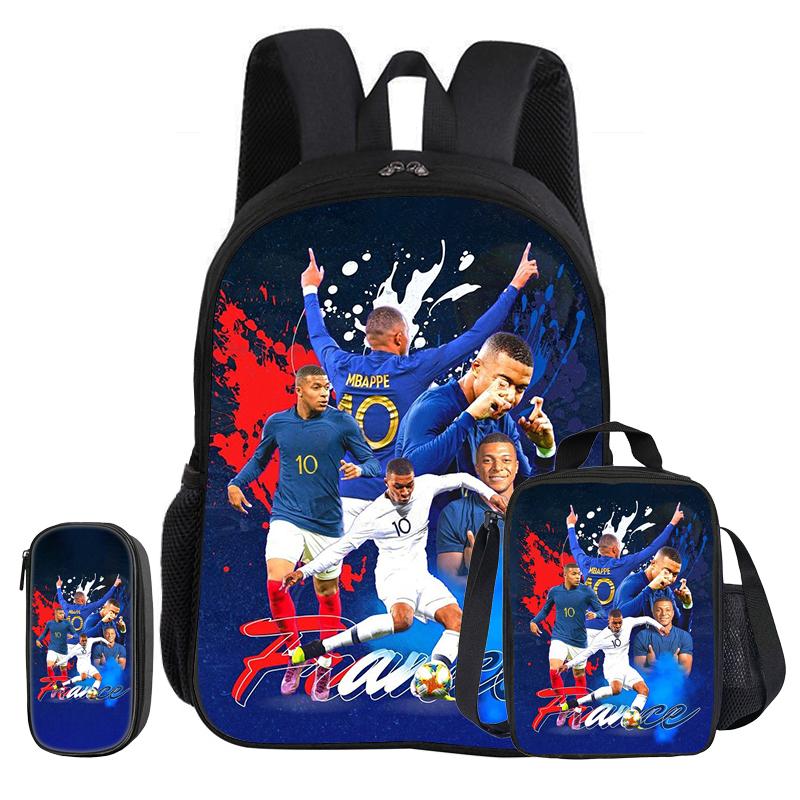 M-Mbappe 3 gab. komplekts Skolas mugursoma
