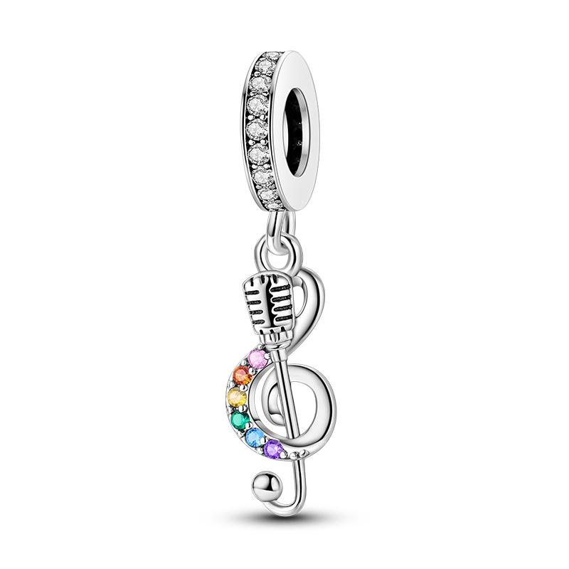 Piano Harp Violin Mike Headset Notescopper Music Series Charms Beads Fit Pan Original Bracelets Diy Fine Jewelry Gifts