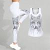 Loyales Tiermuster Druck Yoga Outfit für Damen Mode Workout Leggings Fitness Sport Lässiges Yoga Set Sportanzug