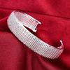 Wholesale Fine 925 Sterling Silver Bangles Bracelet Charms Heart Open for Women Lady Jewelry Adjustment Cuff Wedding Gift