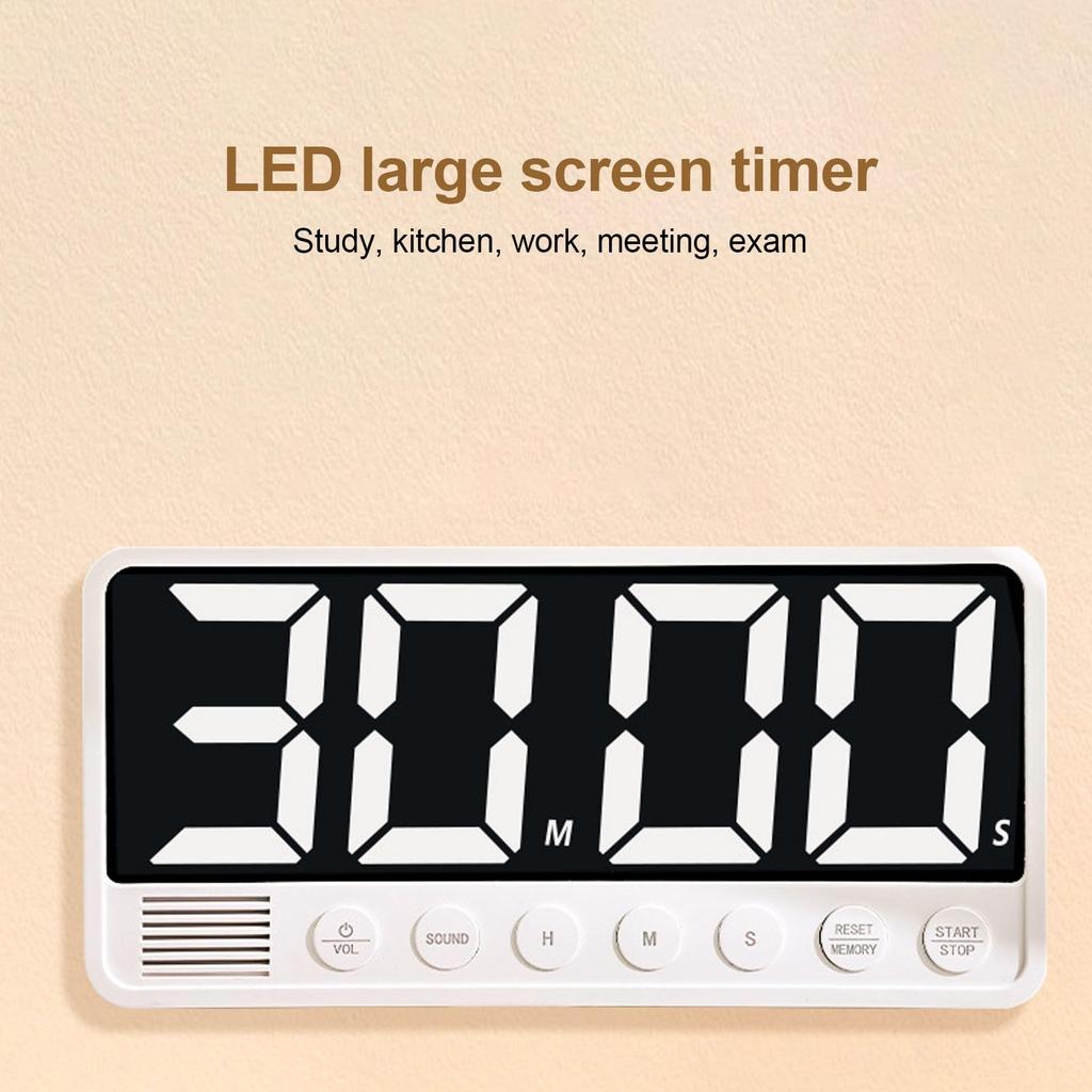 Kitchen timer for cooking, digital magnetic timer for classroom learning and fitness, large screen magnetic countdown timer with changing colors, stud