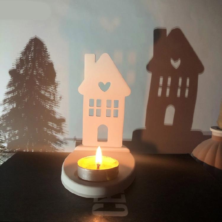 Silicone Mould House Candlestick Resins Molds Love House Candle Holder Mould