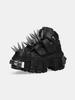 Fashion NEW Rivets Sneaker Lace-Up Gothic Punk Thick Bottom Hot Girls Leather Solid Color Fashion Elegant Concise Shoes Newest