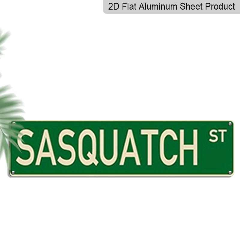 

2D Flat, 1pc, 3.94 X 15.74 Inches Aluminum Decorative Sign - Retro Sasquatch Saint Metal Sign - Classic Green and White, Imitation Vintage Style for 40cm x 10cm