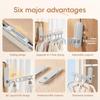 Travel Folding Clothes Hanger 7 Hole Portable Drying Rack for Hotel Business Trip Clothing Organizer