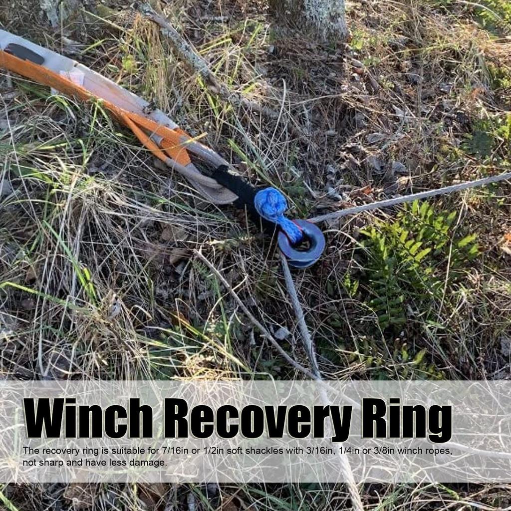 High Strength Winch Snatch Recovery Ring for Soft Shackle and Winch Rope, 41000 Lbs Break Strength (Blue)