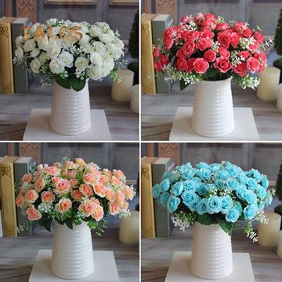 1 Bouquet Simulation Rose No Watering Vivid Ornamental Bright Color Artificial Flowers Home Beautification