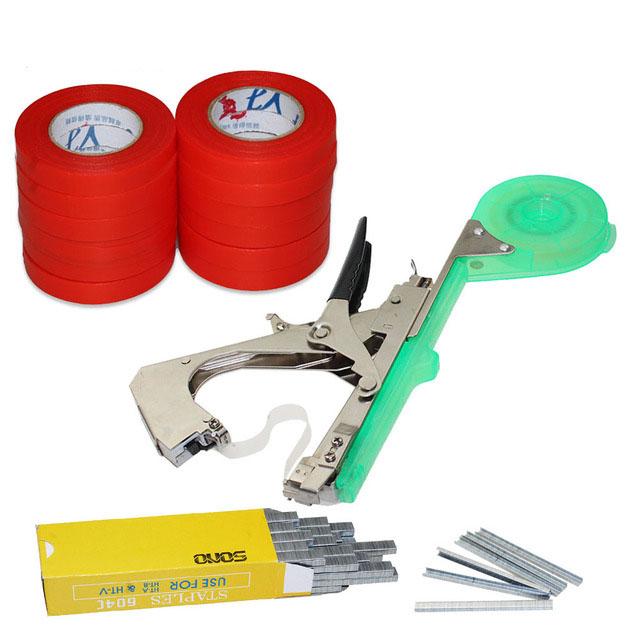 New Garden Tool Plant Tying Tapetool Tapener Machine Branch Hand Tying Machine Packing Vegetable Stem Strapping Pruning Tool Set