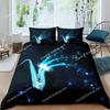 Saxophone Duvet Cover Set Rotating Musical Notes Bedding Set Musical Instrument Retro Jazz Music Twin 3D Quilt Cover for Kids