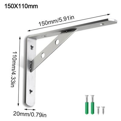 New Stainless Steel Shelf Bracket Heavy Duty L-type Triangle Shelf Right Angle Wall Mount Rack Support