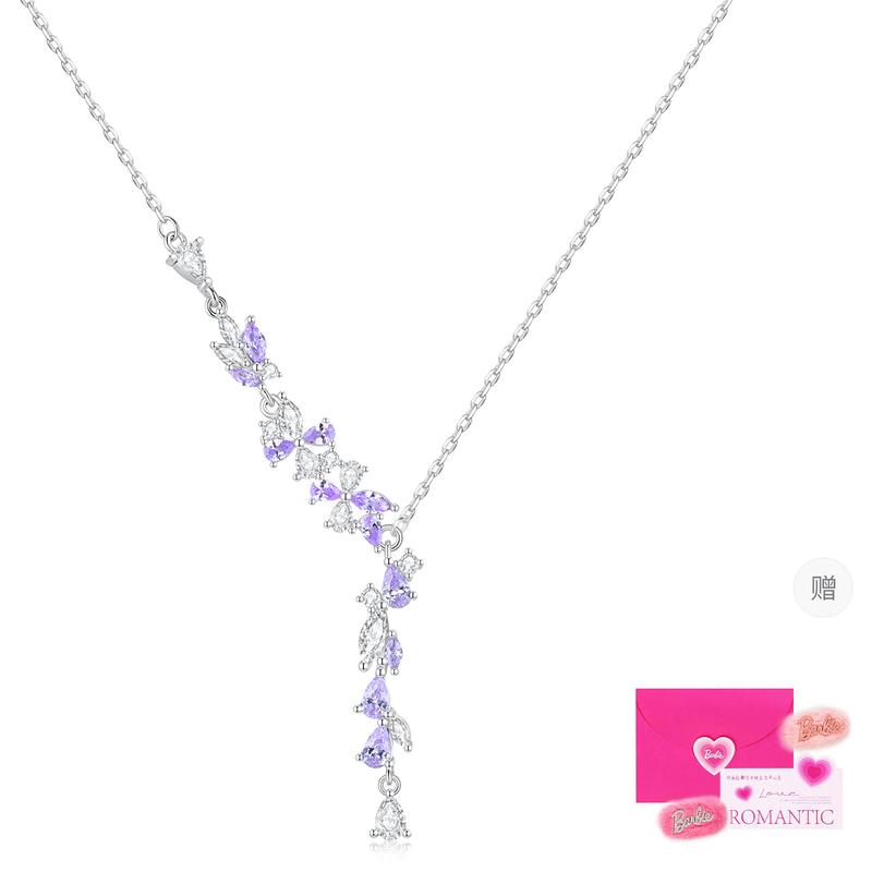 Barbie necklace [Sparkling Confession Gift Limited Edition]  crystal four-leaf clover forest-style exquisite clavicle chain. Niche Ba2604036 белый