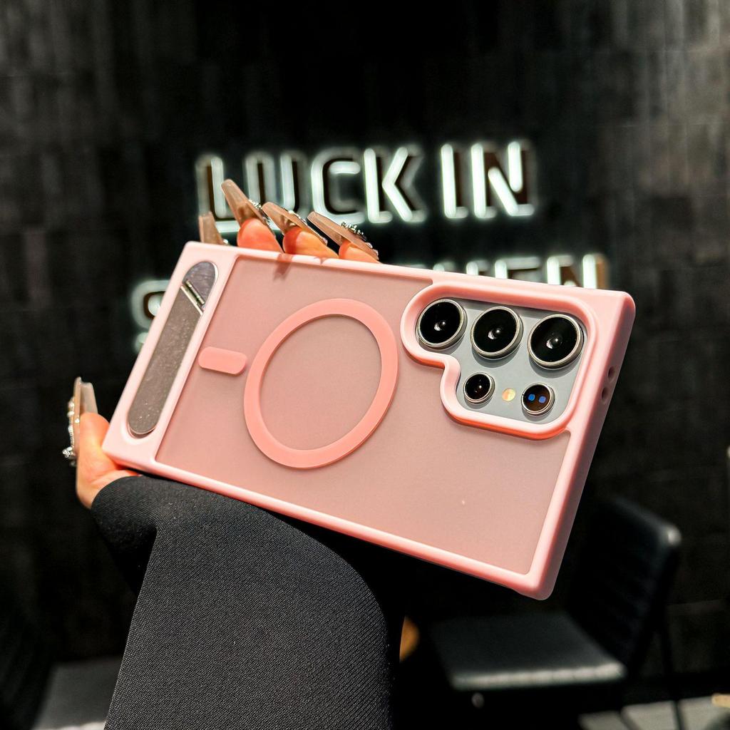 Samsung S25 Ultra/S24 Plus Magnetic Flip Stand Phone Case with Skin-Feel Finish