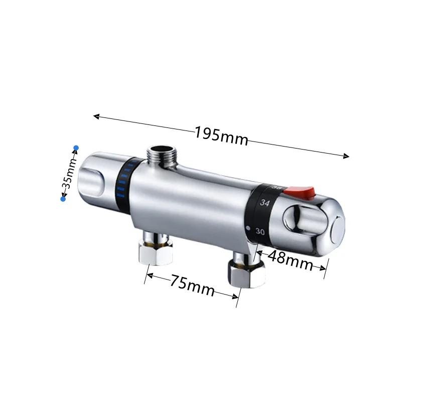Zinc Alloy Chrome Thermostatic Shower Faucet Mixer Valve Dual Handle Bathroom Bathtub Shower Faucet Cold /Hot