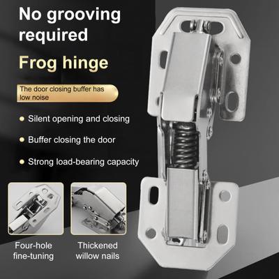 Kitchen Cabinet Hinges Rustproof Corrosion Resistant Multipurpose No Pre-drilled Heavy Duty Soft Close Hidden Hinges