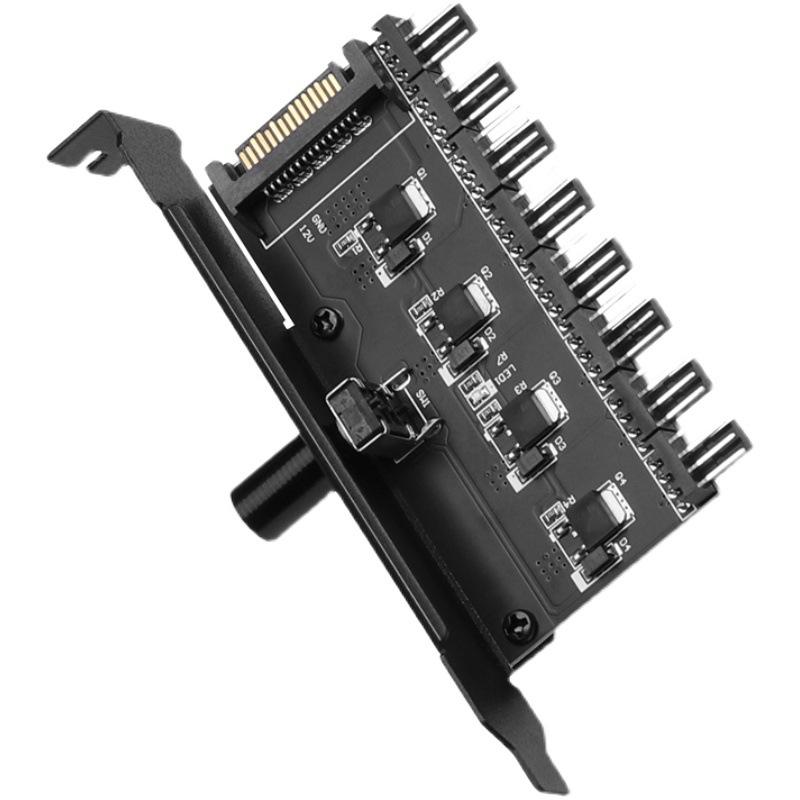 7/8-Channel Cooling Fan Hub Speed Controller Cable Splitter 3Pin 4Pin Power Supply Sata Charging Radiator for PC Temperature