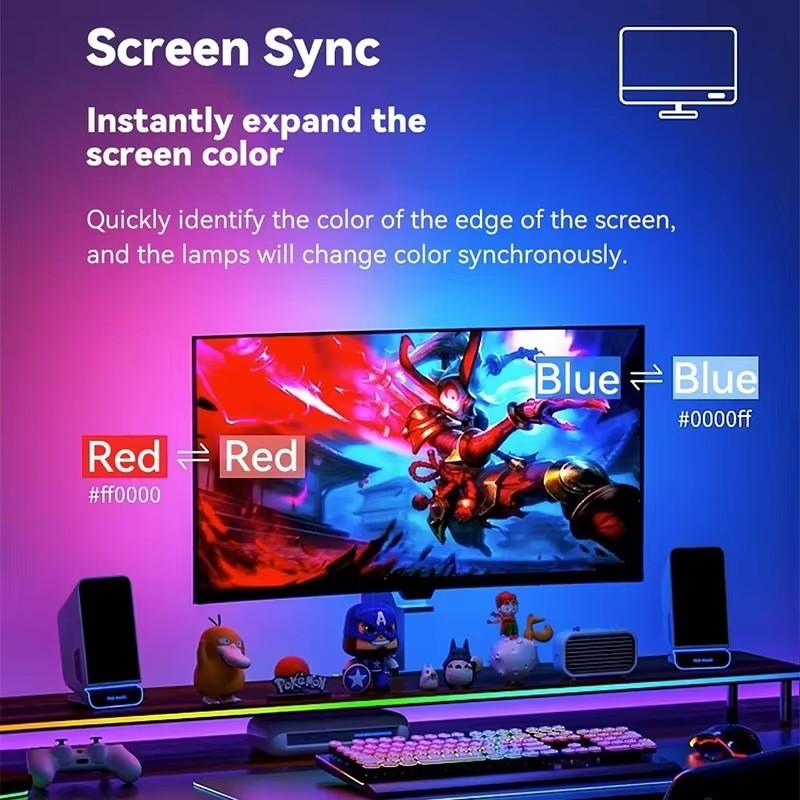 RGB Gaming Lights Strip Monitor Backlight LED Display Sync PC Screen Ambient Lighting APP Synchronization Decor Game Room Party