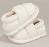 Winter cotton slippers home slippers women's breathable down cloth thickened shoes non-slip bag heel warm cotton shoes men's shoes