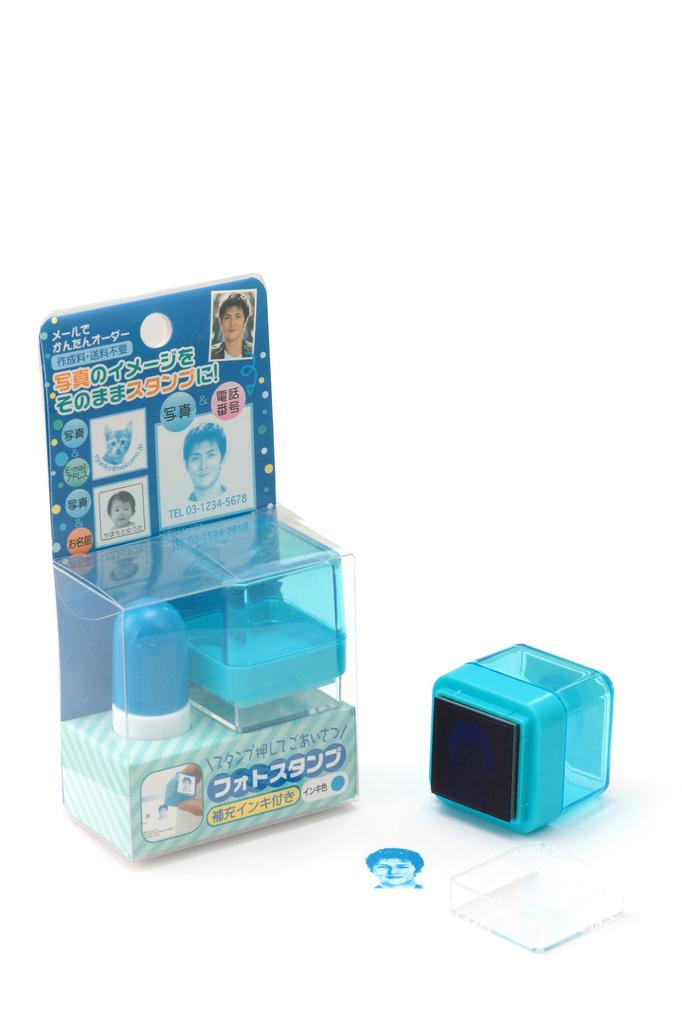 Sanby Photo Stamp 23 x 23mm Mail Pack PH-002 Blue/Blue