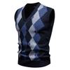 Autumn and Winter Men's New Knitted Sweater Vest Fashion V-neck