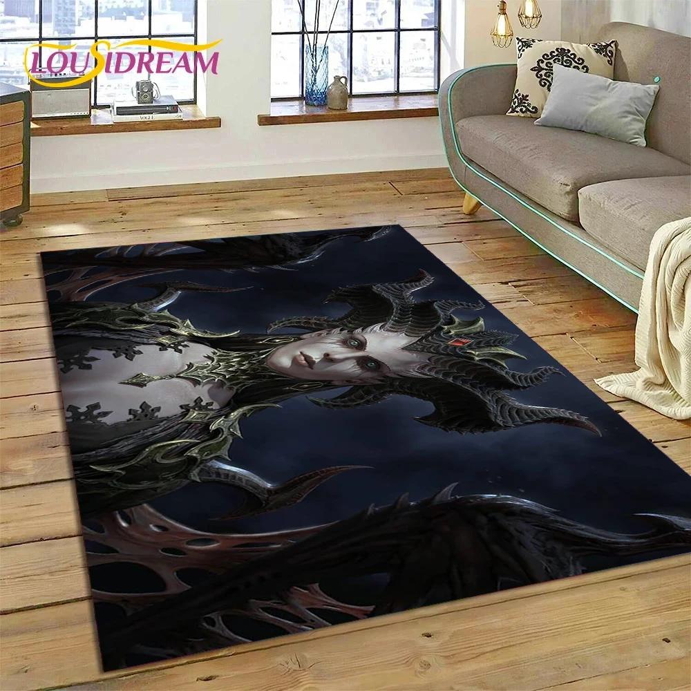 Alfombra de Juego Retro 3D de Diablo para Dormitorio, Sala de Estar, Decoración del Hogar, Sofá, Niños Jugando, Decoración Grande, Felpudo de Regalo