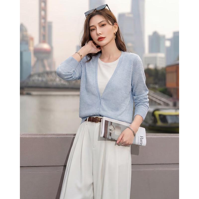 

TERRE BLEUE Women s Faux Two-Piece Breathable Long Sleeve Knit Top F