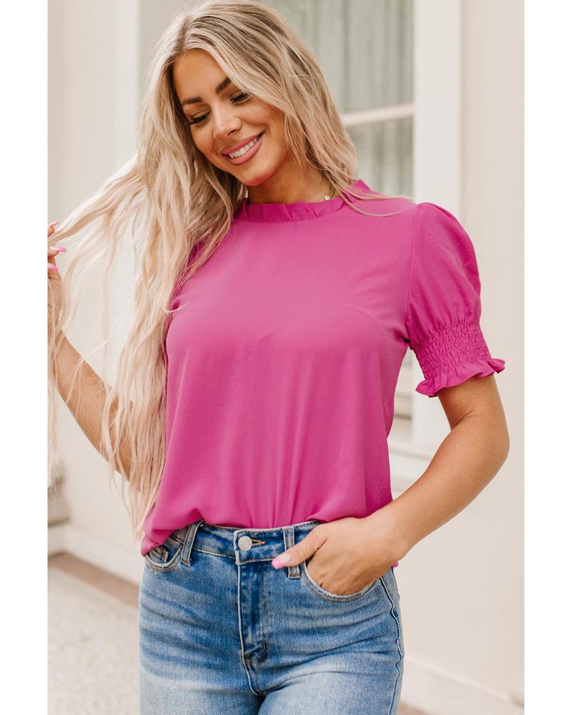 Azura Exchange Smocked Puff Sleeve Blouse