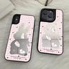 Mirror Phone Case for iPhone 15 11 13 14 for 15 16 Pro Max 12 13 16 Pro Cloud Flower and Animal Cute Style Phone Case