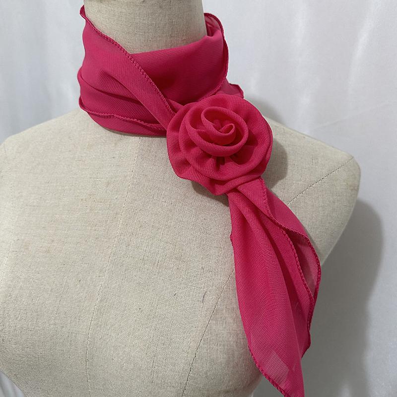 26 Colors Decorative Headscarf Solid  Pink Rose Knitted Scarf Shawl Shawl Flower Sunscreen Headscarf Ladies Office Scarf