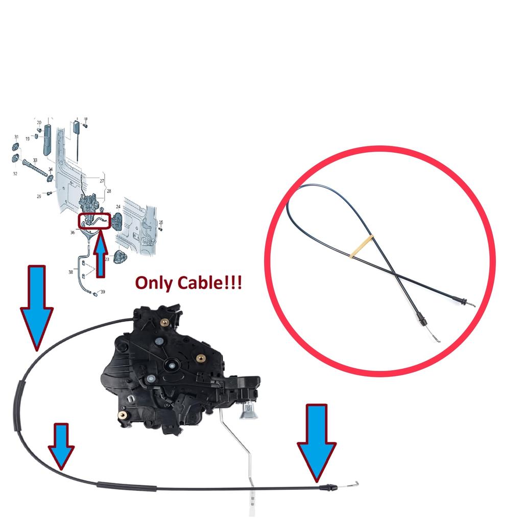 BDP1604 Side Sliding Door Lock Release Cable for VW Transporter T5 T5.1 T6 Carevelle Multivan 2009-2024 7E0843653 7E0843654
