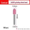 Baishengniu Red Corundum Conical Grinding Bits (100-Pack)