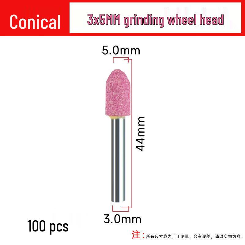 Baishengniu Red Corundum Conical Grinding Bits (100-Pack)