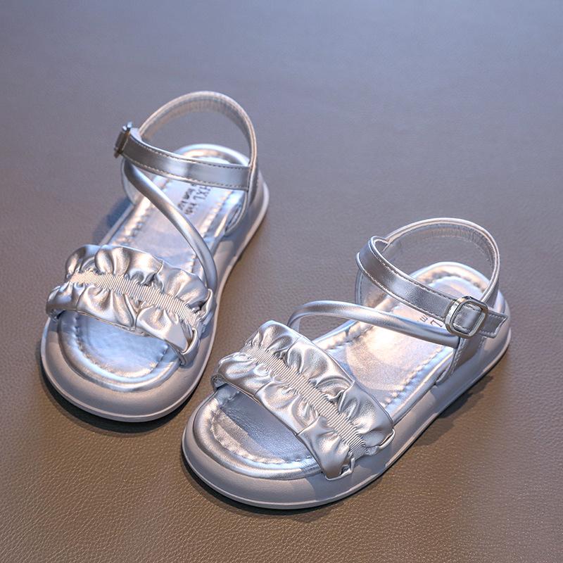 

Girls Sandals Children s Princess Silver Soft-Soled Beach Shoes for Toddlers & Young Kids Casual Kids Shoes Sparkly Mary Janes 37 срібний