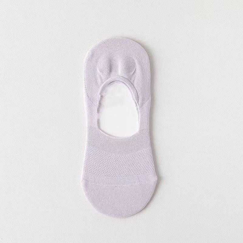 Invisible Cotton Boat Socks with Mesh Design and Silicone Non-Slip, Available In Multiple Colors
