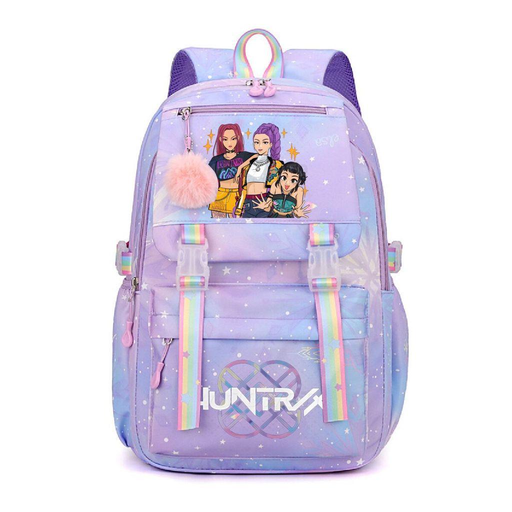 Kids Girls Kpop Rumi Mira Zoey Super Star Singers Printed Backpack Student School Bag