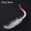 Wholesale Red Ball White Artificial Insect Cat Toys Teasing Stick Replacement Head Toy Feather Pet Toys Wand Accessories