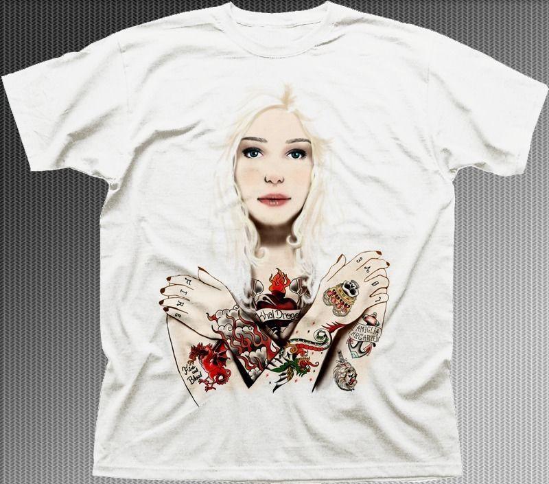 GOT Princess Khaleesi Game of Thrones Dragon Fire Targaryen white t-shirt OZ9627 S разноцветный