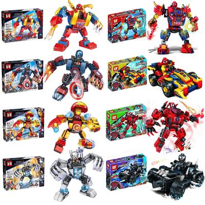 Válečný brnění Mech Anti-Hulk Spiderman Iron man Mini Model Akční figurka Stavební kostky Kompatibilníchlapci Technic City Hračka Dárek