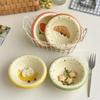 Cute Small Plate with Fruit Pattern, Underglaze Color Ceramic Sauce Plate Tomato Sauce Plate Exquisite Snack Plate