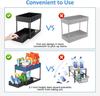 White Double-Layer Drawer Storage Rack, Multifunctional Storage Box with Hooks for Kitchen and Bathroom Countertop Sink Storage