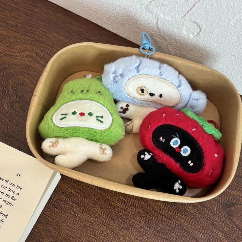 1pcs Cute Cartoon Plush Keychain Creative Fashion Pendant Simple All-matching Bag Decoration Accessorie