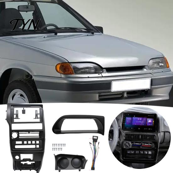 Replacement Dashboard Trim 9 Inch Car Radio Dash Fascia Kit for Lada Samara 2002-2014 Left Non Destructive Installation Hand Drive, Stereo Frame