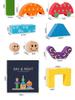 Montessori Shape Recognition Stacking Blocks - Educational Day & Night Wooden Toy for Kids