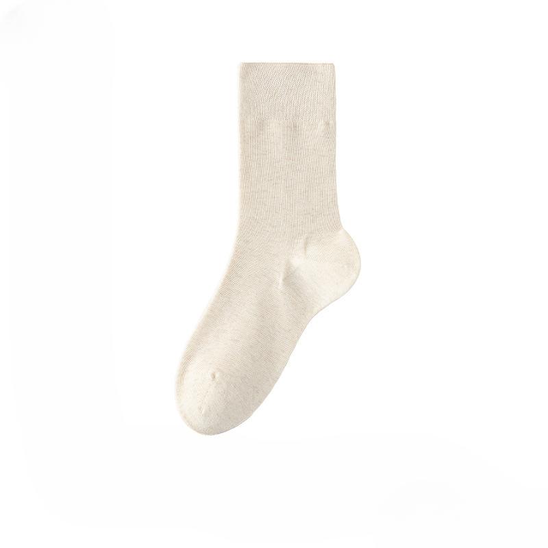 Women's Autumn and Winter 10A Antiseptic Silicone Non-skid Boneless Pure Color Moon Tube Socks