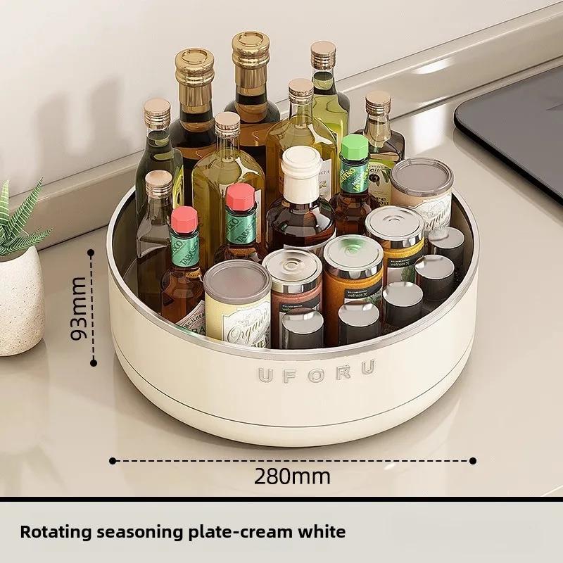 

Косметическая вращающаяся тарелка Кухонная вращающаяся полка Домашний журнальный столик Ящик для хранения Большой вместимости Ретро Многофункциональная полка для хранения